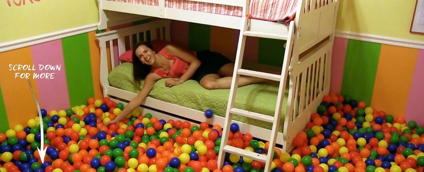 sleep in a ballpit, sleep in a candy store - at Sweet Escape House near Orlando, Florida