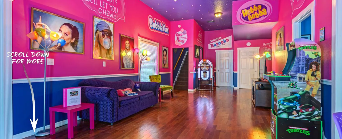 sleep in a ballpit, sleep in a candy store - at Sweet Escape House near Orlando, Florida