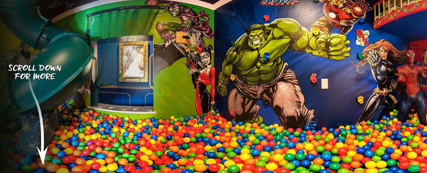 Marvel Vs. DC Superhero Bedroom at Ever After Estate Vacation Home Rental