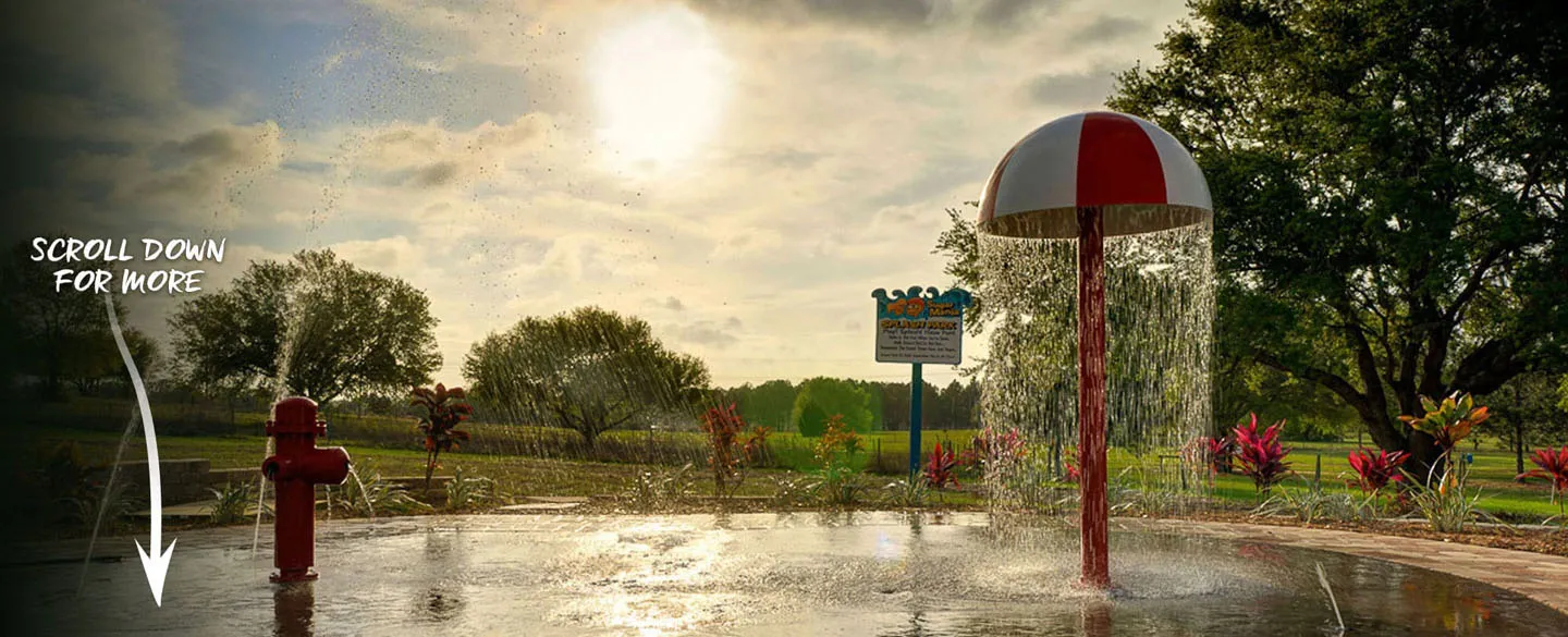 Splash park at Sweet Escape Vacation Home rental in Clermont, FL - perfect for family reunions