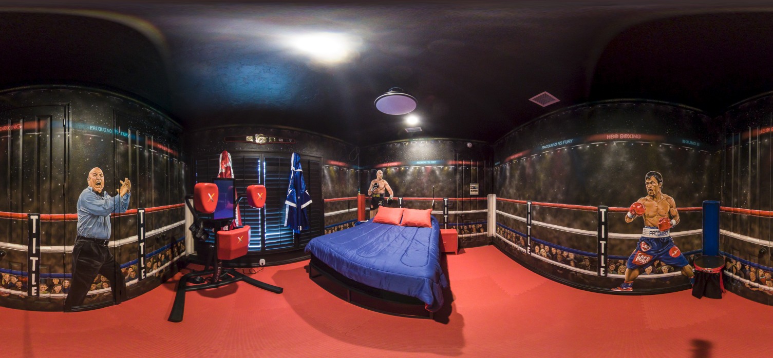 a boxing themed bedroom near Orlando, Florida