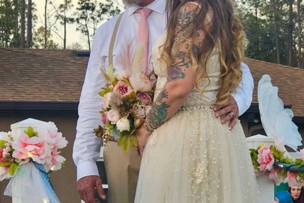 Wedding photo moment.