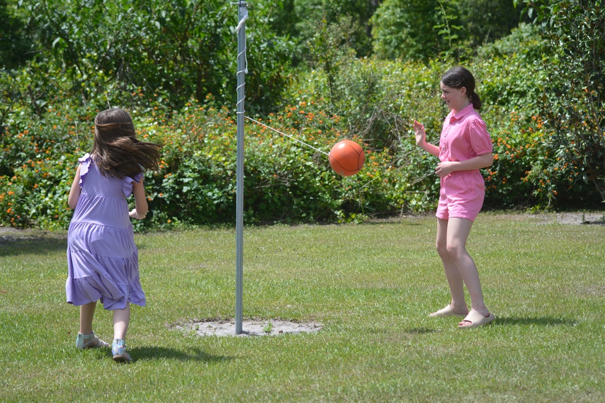 Play tetherball against friends or family.
