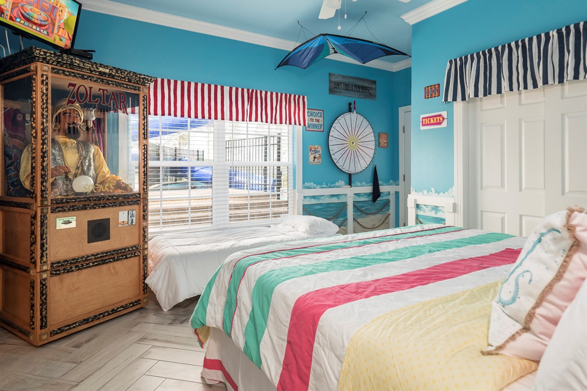 A themed bunk bedroom.