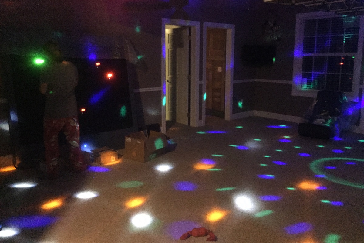 The inflatable disco light race.