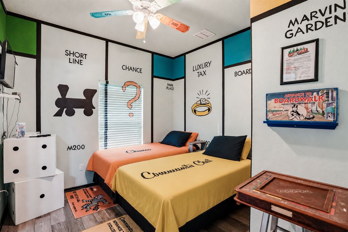 The Monopoly bedroom.