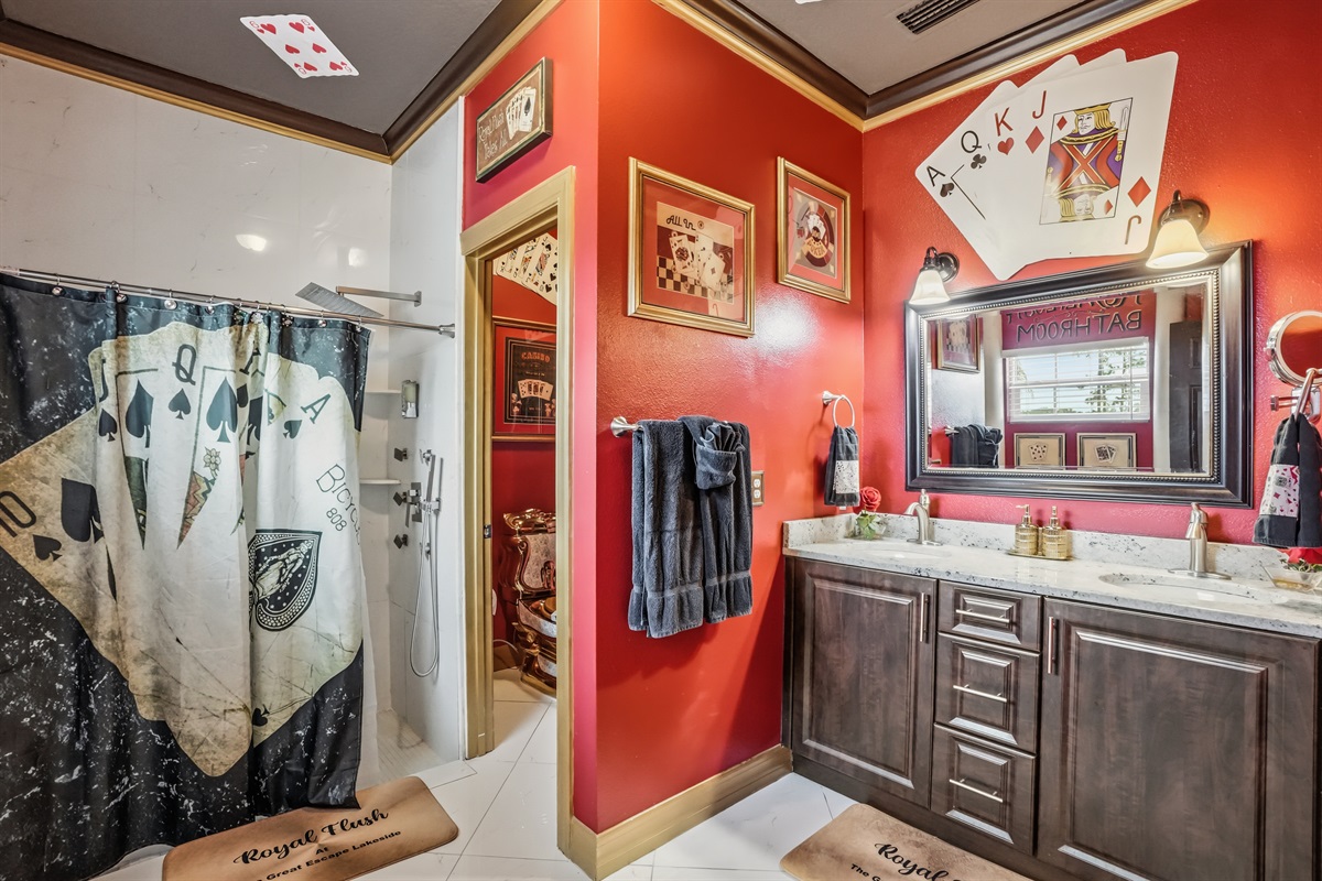 The Vegas casino suite’s bathroom.
