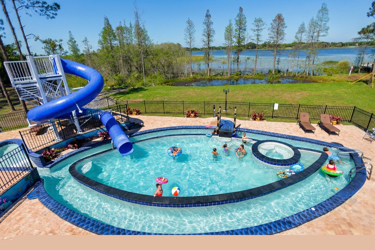 The Giant Go Fish pool &amp; waterslide.