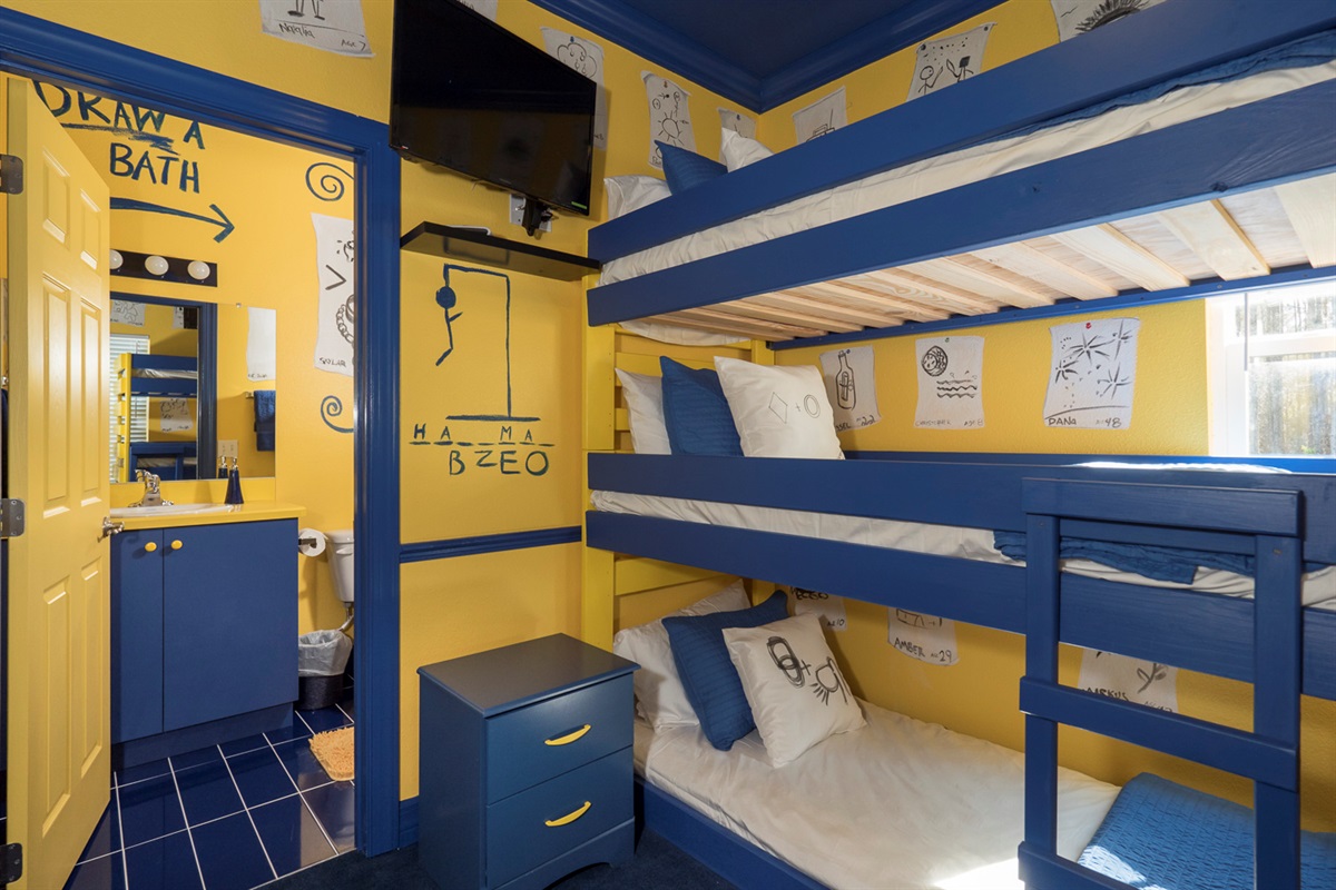 Bunk beds in the Pictionary games room.