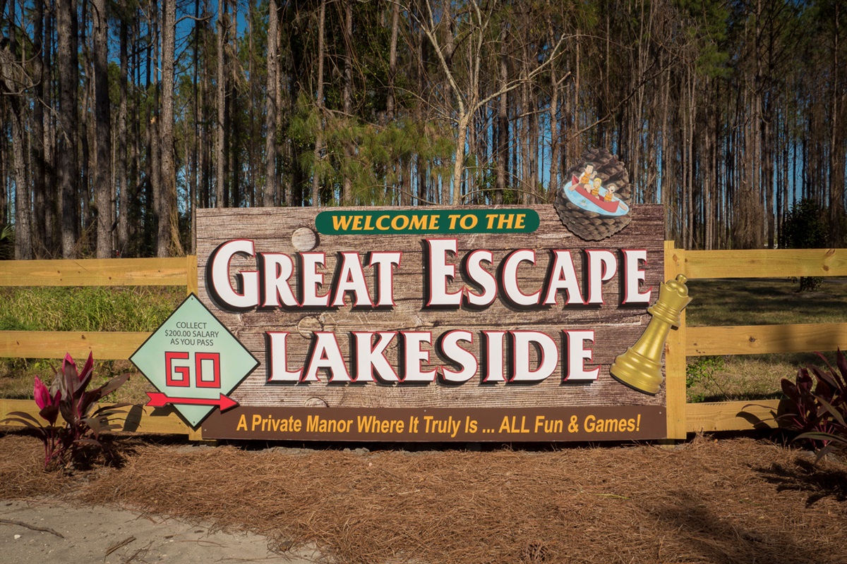 The estate entrance sign.