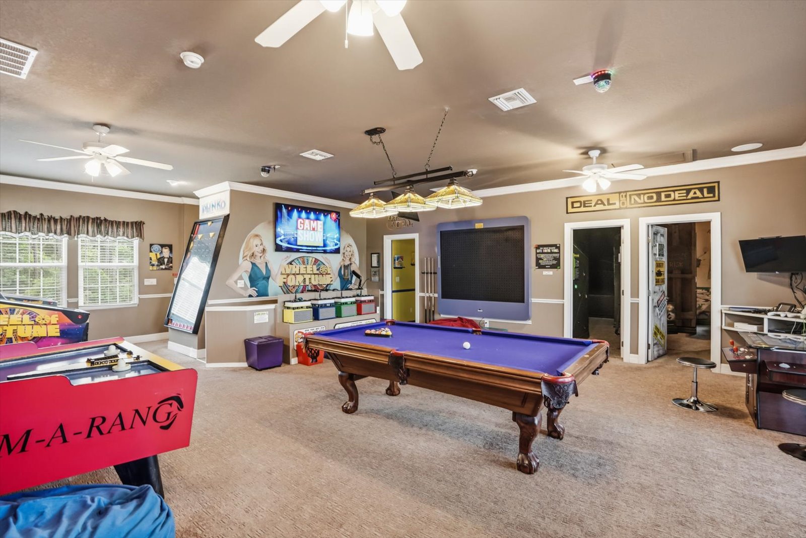 Billiards, air hockey and the game-show corner