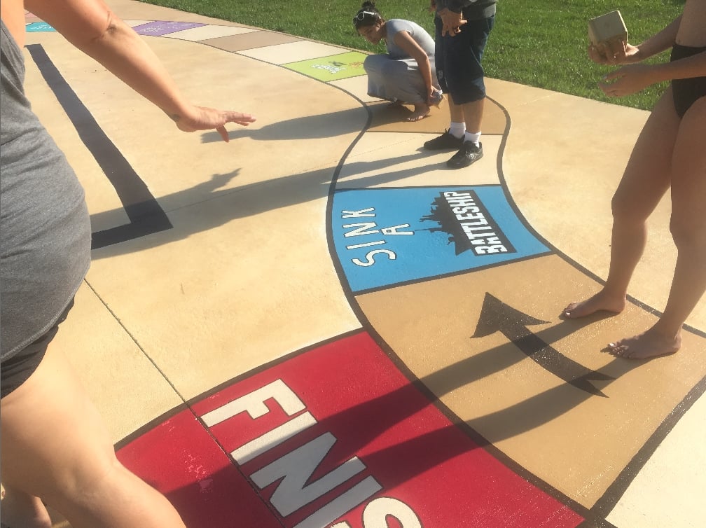 Advancing around the outdoor board.