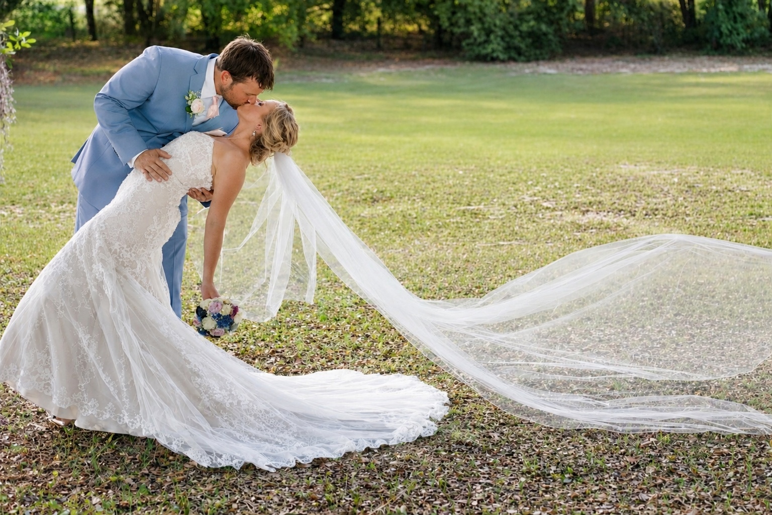 Sunset wedding magic moment