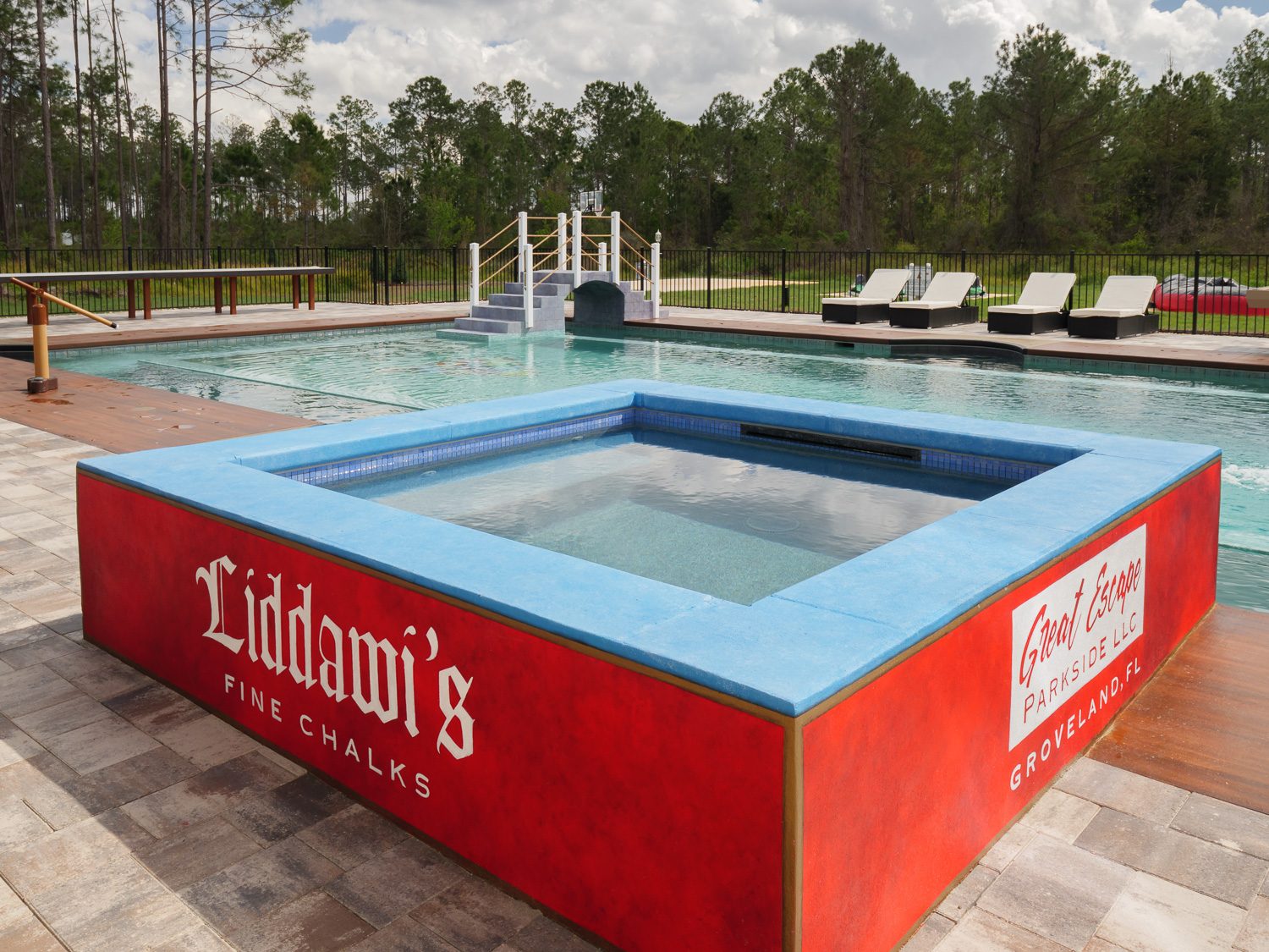 Chalk cube hot tub .