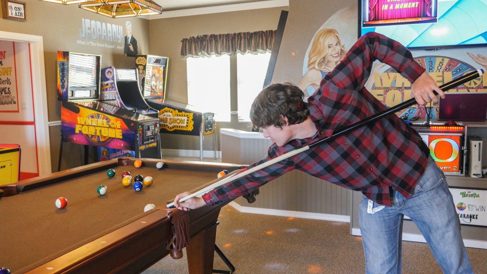 The billiards room in the arcade.