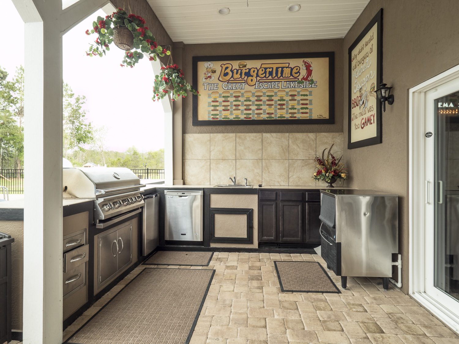 The full outdoor kitchen.