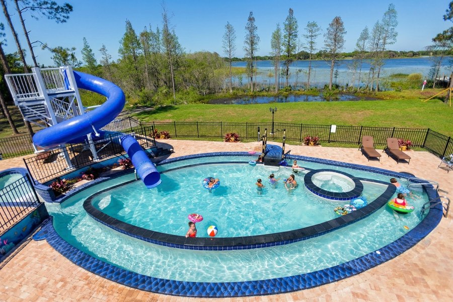 The Giant Go Fish pool and waterslide