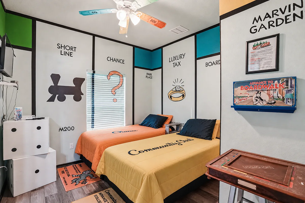 The Monopoly Bedroom at The Great Escape Lakeside, Clermont FL