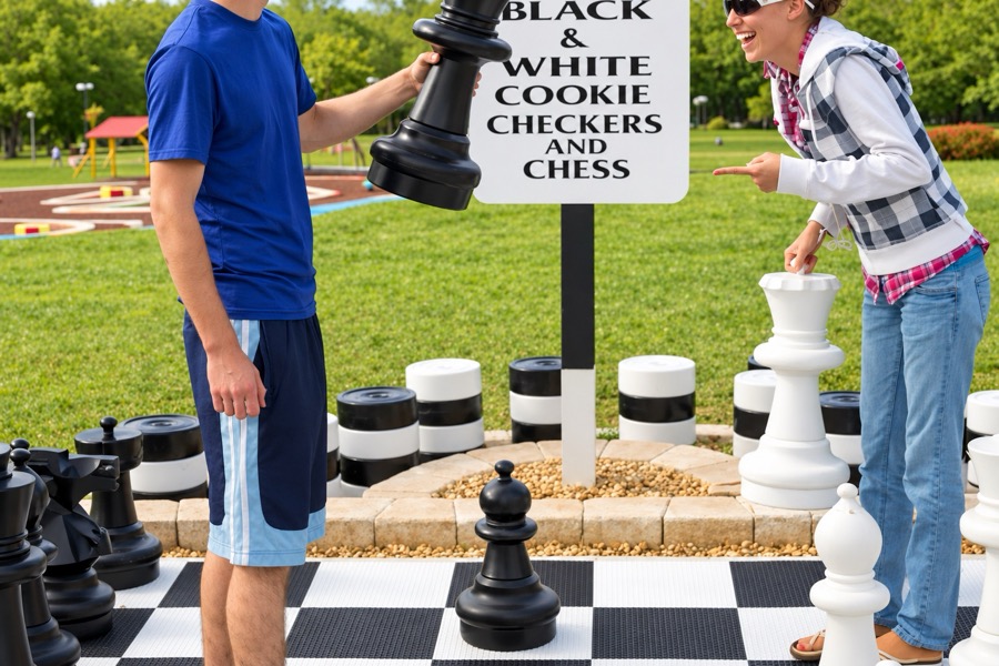 Black & White Cookie Checkers & Chess