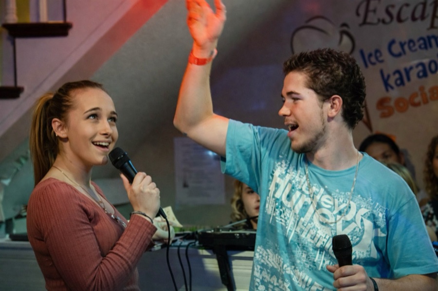 Karaoke night getting loud.
