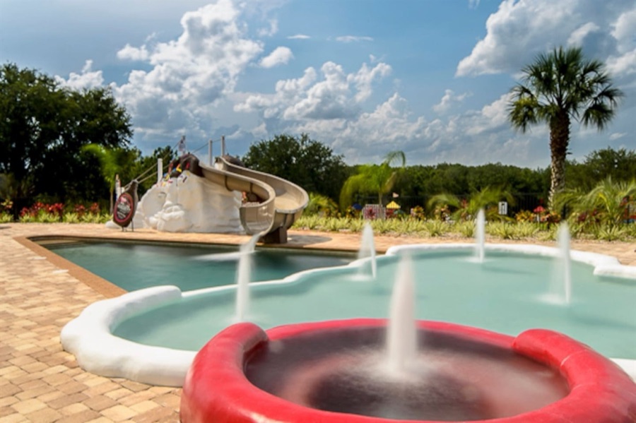 Another view of our 30,000+ gallon heated "ice cream cone" pool