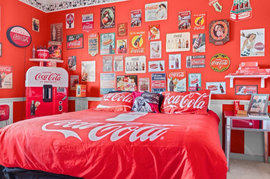 The Coca-Cola wall display.