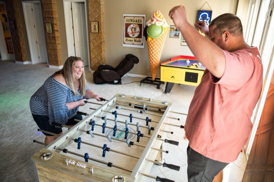 Foosball in the Ice Cream Social Arcade.