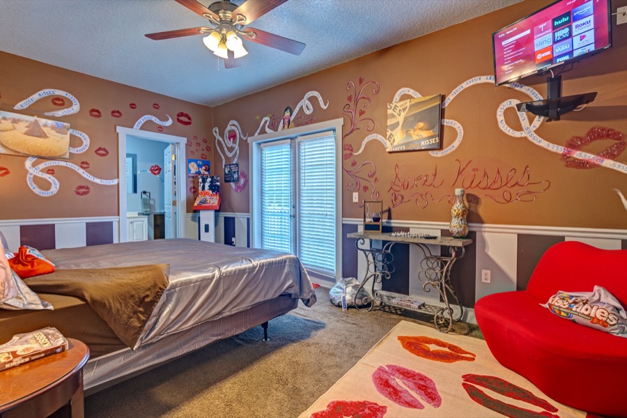 The Hershey Kiss bedroom.