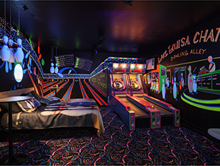 glow in the dark golf and bowling bedroom