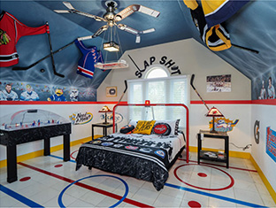 Ice hockey themed bedroom