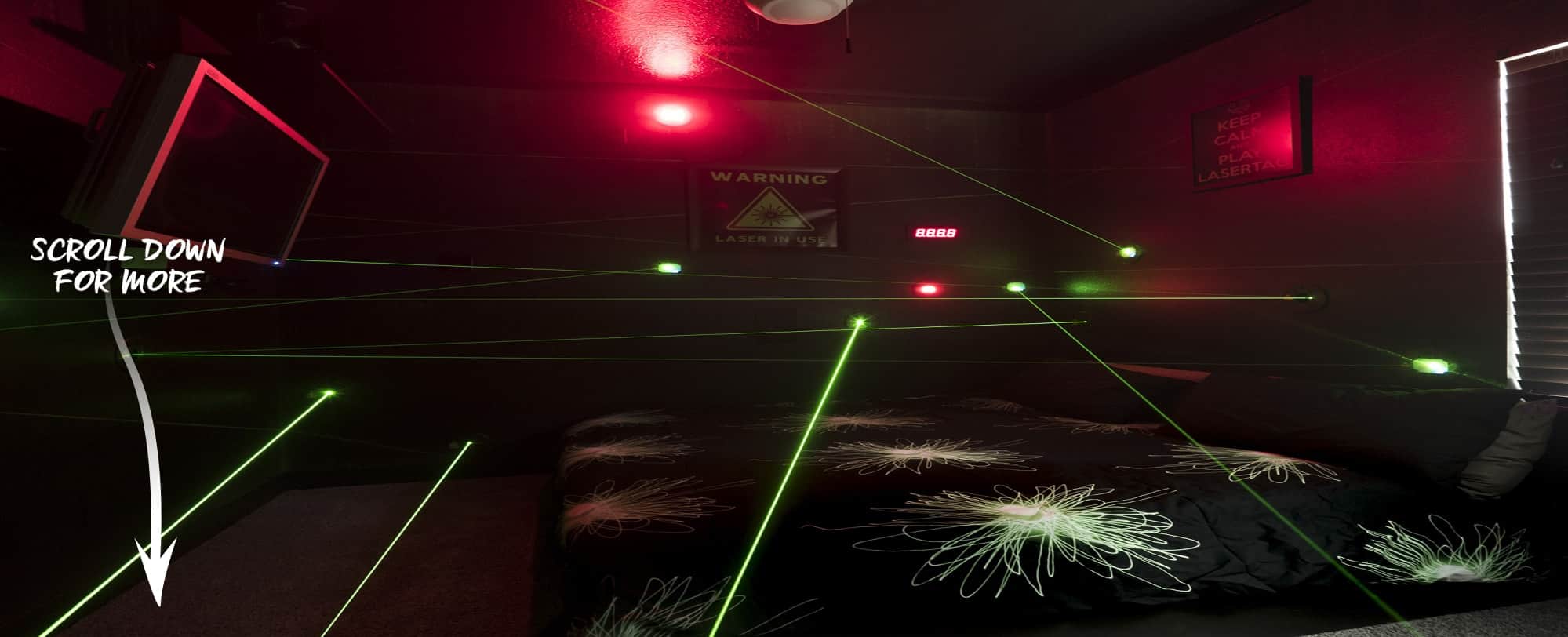 Laser Maze at The Great Escape Lakeside Mega Vacation Home Rental for reunions, weddings, and retreats