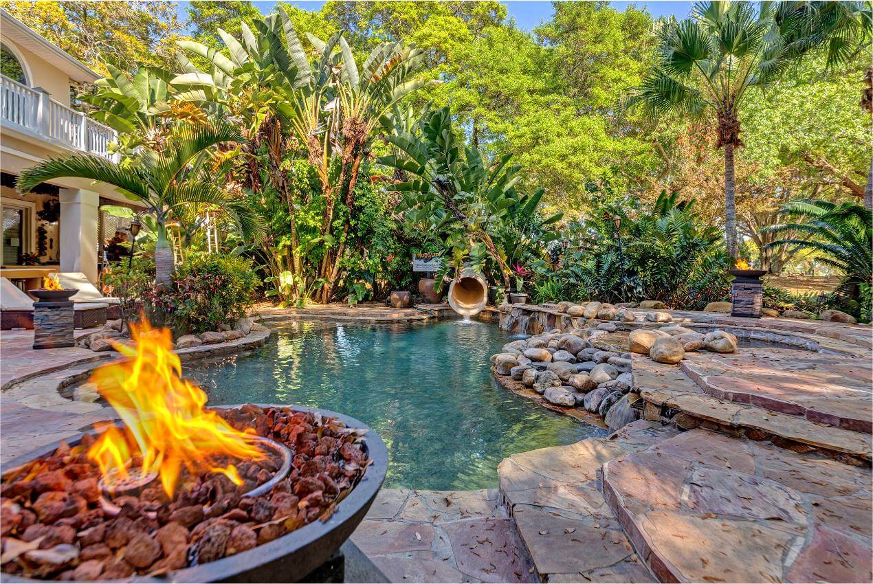 Private pool on gated acreage at an Orlando luxury estate