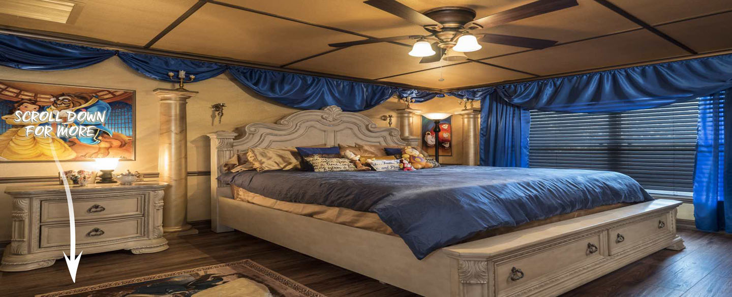 Luxury vacation home rental bedroom near Orlando, Florida